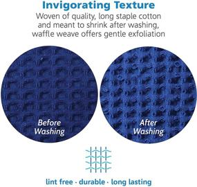 img 1 attached to 🛀 Indigo Premium Waffle Weave Washcloth: Natural Cotton, Quick Dry, Soft, Luxurious, Highly Absorbent, No Lint, Fade Resistant Color, Small Face Towel