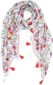 img 4 attached to Womens Scarf Lightweight Floral Scarfs Women's Accessories for Scarves & Wraps