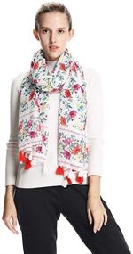 img 1 attached to Womens Scarf Lightweight Floral Scarfs Women's Accessories for Scarves & Wraps