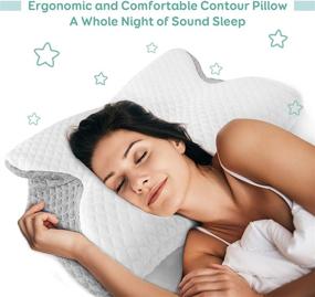 img 1 attached to 🌙 Wemore Memory Foam Cervical Pillow: Relieve Neck and Shoulder Pain with Ergonomic Design and CertiPUR Certified Foam for Side, Back, and Stomach Sleepers