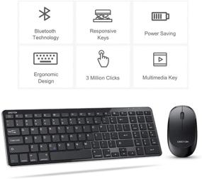 img 1 attached to 🔌 OMOTON Bluetooth Keyboard and Mouse Combo for iPad 8th/7th Gen, iPad Pro 11/12.9, iPad Air 4/3 - Black