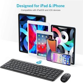 img 3 attached to 🔌 OMOTON Bluetooth Keyboard and Mouse Combo for iPad 8th/7th Gen, iPad Pro 11/12.9, iPad Air 4/3 - Black