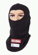 🔥 racequip black large fr single layer hood balaclava sfi 3.3 fire retardant underwear head sock - 433991 logo