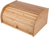 🥖 bamboo bread box by lawei - rolltop breadbox for countertop storage, ideal kitchen food storage bin логотип