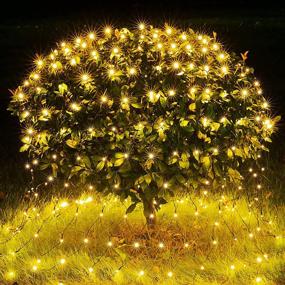 img 4 attached to 🎄 9.8ft x 6.6ft Outdoor LED Christmas Net Lights with 360 LEDs – 8 Modes, Timer, Connectable, Waterproof, Durable Green Weir Design for Garden Christmas Decor, Trees, Bushes