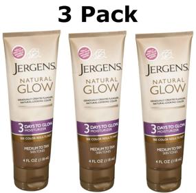 img 1 attached to Jergens Natural Glow Moisturizer, Medium to Tan 4 oz - Pack of 3 | 3 Days to Glow