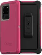 otterbox defender series screenless edition case for galaxy s20 ultra/galaxy s20 ultra 5g (only - not compatible with any other galaxy s20 models) - love bug (raspberry pink) (dove/raspberry) logo