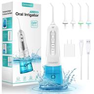 🔵 portable cordless water flosser - rechargeable teeth water jet cleaner for kids and brace care - 300ml cleanable water tank - 4 modes - blue logo