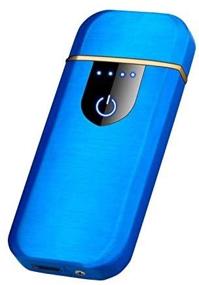 img 3 attached to Navpeak USB Lighter: Fingerprint Touch Sensing Windproof Electric Rechargeable Flameless Lighter for Cigarettes (Blue)
