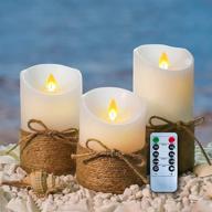 🕯️ set of 3 petristrike white wax flameless led pillar candles – battery operated with remote control for home decorations логотип