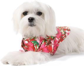 img 1 attached to 🌺 United Pups Hawaiian Shirt: Summer Luau Style Camp Vacation Floral Puppy T-Shirt for Small to Medium Pets