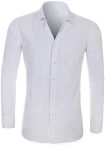 img 3 attached to 👔 Cloudstyle Men's Slim Fit Casual Business Cotton Shirts