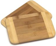 🎋 bamboo wood two-tone kitchen cutting and serving board set - small size, 8" x 6", pack of 2 logo