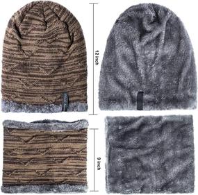 img 3 attached to 🧣 Men and Women's Winter Beanie Hat and Scarf Set - Cozy Slouchy Fleece Lined Knit Caps & Neck Warmer