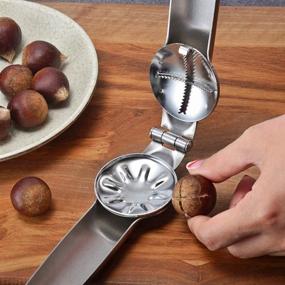 img 2 attached to 🥜 304 Stainless Steel Chestnut Clip Nutcracker Tool - Portable Chestnut Cutter, Pistachio & Macadamia Nut Opener, Walnut Knife - Metal Plier Multifunction Nut Opener for Improved SEO