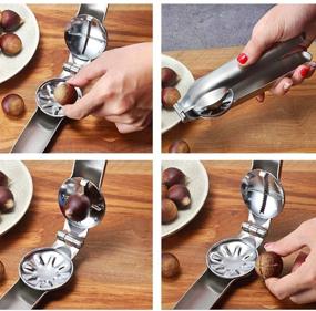 img 3 attached to 🥜 304 Stainless Steel Chestnut Clip Nutcracker Tool - Portable Chestnut Cutter, Pistachio & Macadamia Nut Opener, Walnut Knife - Metal Plier Multifunction Nut Opener for Improved SEO