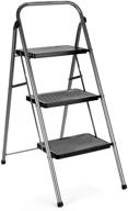 🪜 acstep 3-step folding step stool with wide anti-slip pedal, sturdy steel construction & 330lb weight capacity, lightweight & portable for adults - grey логотип