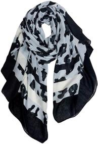 img 4 attached to GERINLY Winter Shawls Cheetah Scarf Women's Accessories