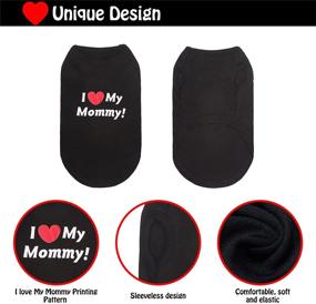 img 3 attached to 🐶 Cotton Dog T-Shirts: Soft and Breathable Clothes, Apparel Fit with 'I Love My Mommy' Print for Small, Medium, and Large Dogs in Black