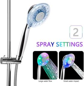 img 3 attached to 🚿 LEDGLE LED Shower Head: 7 Color-Change High Pressure Handheld with 2 Spray Settings & 60-inch Upgraded Hose