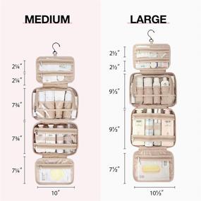 img 2 attached to BAGSMART Hanging Travel Toiletry Bag Organizer with TSA Approved Transparent Makeup Bag for Full Sized Toiletries - Medium Pink