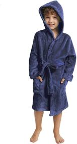 img 4 attached to V.&GRIN Boys Girls Fleece Bathrobe: Soft & Hooded Toddler Robe for Kids 3-14 Years