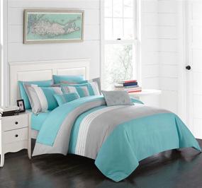 img 3 attached to 🛏️ Chic Home Ayelet Comforter Set - 10-Piece King Size Set in Turquoise
