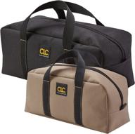 👜 clc custom leathercraft 1107 combo: 2 pack of medium and large utility tote bags in black/beige logo