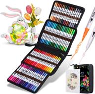 zscm dual brush pens art markers: vibrant 72 colors for easter eggs, adult coloring books, and bullet journaling logo