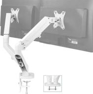 🖥️ vivo dual 17-27 inch pneumatic spring arm clamp-on desk mount stand - max vesa 100x100, white, stand-v102ow logo