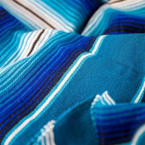 img 1 attached to 🧺 Authentic Large Mexican Blanket 58 x 82 - Agua Azul