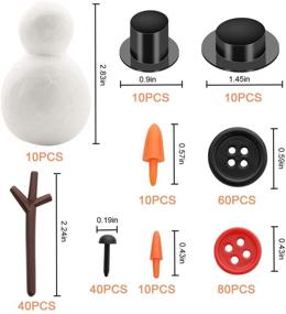 img 2 attached to 🎅 Christmas Snowman DIY Craft Kit - Perfect Holiday Crafting Supplies with Foam Balls, Buttons, Top Hats, Carrot Noses, Eyes, and Hands for Sewing and Creating Festive Decorations