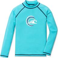 tsla boys upf 50+ rash guard long sleeve - sun protection swim shirt, uv swimwear top for water sports & surfing logo