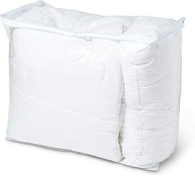 img 3 attached to 🧺 Large Clear Vinyl Storage Bags - Durable Nylon - 3-Sided White Zipper - Blankets/Comforters/Clothes - Heavy-Duty - Underbed &amp; Dorm Organizer - Versatile Storage Containers - Space-Saver - 24x20x11 -5 Pack