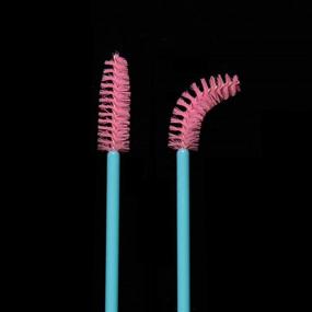 img 3 attached to 🖌️ 300 Pack Blue/Pink Disposable Mascara Wands Eye Lash Brushes - Eyelash Extension Tool Makeup Brush Kit