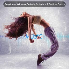 img 1 attached to 🎧 Беспроводные наушники True Wireless IPX6, защита от воды, с зарядным чехлом - TWS наушники Bluetooth для спорта, 16 часов воспроизведения, стереозвук и глубокий бас HD, встроенный микрофон - черные JYZZ