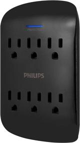 img 3 attached to 💡 Philips 6-Outlet Extender Surge Protector: Powerful 900 Joules, Space-Saving Design, LED Protection Indicator, Black, 1 Pack - SPP3461BC/37