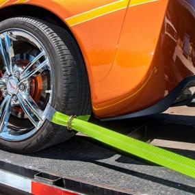 img 3 attached to 🏎️ VULCAN Exotic Car Rim Tie Down Set - 2" x 144" - 4 Straps - High Visibility - 3,300 lbs Safe Working Load
