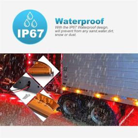img 1 attached to 🚛 Partsam 3.9 дюйма 3 светодиодные фонари для грузовиков и прицепов - водонепроницаемые поверхностные светодиодные маркеры с отражателями (2 желтых + 2 красных)