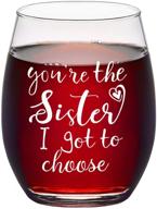 🍷 you’re the sister i chose stemless wine glass, gifts for women - sister, best friend, soul sister, like sisters. unique wine glass gift for birthday, christmas. 15 oz. логотип