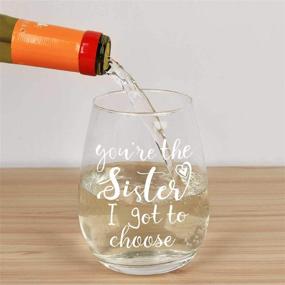 img 2 attached to 🍷 You’re the Sister I Chose Stemless Wine Glass, Gifts for Women - Sister, Best Friend, Soul Sister, Like Sisters. Unique Wine Glass Gift for Birthday, Christmas. 15 Oz.