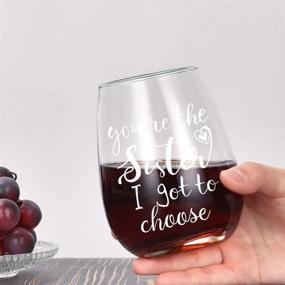 img 3 attached to 🍷 You’re the Sister I Chose Stemless Wine Glass, Gifts for Women - Sister, Best Friend, Soul Sister, Like Sisters. Unique Wine Glass Gift for Birthday, Christmas. 15 Oz.