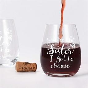 img 1 attached to 🍷 You’re the Sister I Chose Stemless Wine Glass, Gifts for Women - Sister, Best Friend, Soul Sister, Like Sisters. Unique Wine Glass Gift for Birthday, Christmas. 15 Oz.