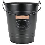 🗑️ rustic farmhouse waste basket for bedroom and bathroom, autumn alley black trash can - classic farmhouse accessories with engaging 'trash' label, enhancing the farmhouse style logo