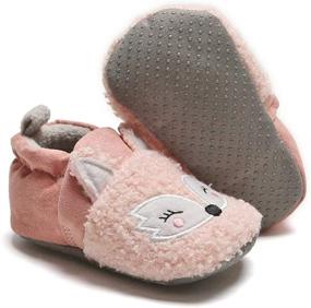 img 1 attached to 🐧 Winter Animal Cotton Toddler Non Skid Boys' Shoes: Cozy Slippers for Chilly Days