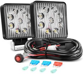 img 4 attached to 🚗 Nilight LED Light Bar 2PCS 27W Spot Led Off Road Lights 12V 16AWG Wiring Harness Kit-2 Leads, 2 Years Warranty