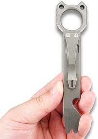 img 1 attached to 🔧 Enhanced TST003: CNC Titanium EDC Outdoor Prybar Bottle Opener with Pocket Clip by Twosun