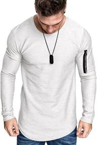 img 2 attached to COOFANDY Workout Cotton Sleeve Longline Men's Clothing for Active