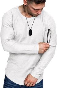 img 3 attached to COOFANDY Workout Cotton Sleeve Longline Men's Clothing for Active