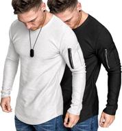 coofandy workout cotton sleeve longline men's clothing for active logo